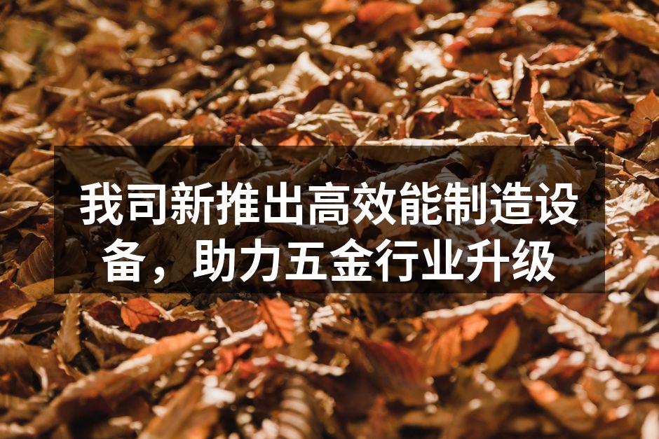 新型高效能制造设备展示